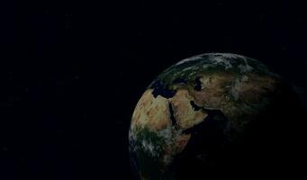 renderização 3D. Terra planeta vista do espaço à noite mostrando para fundo científico, espacial. elementos desta imagem fornecidos pela nasa foto