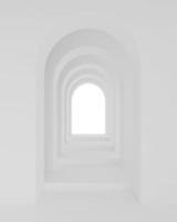 espaço de corredor de arco de arquitetura branca. corredor de curva de arco abstrato. foto