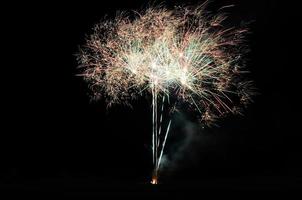 fogos de artifício coloridos à noite em uma festa foto