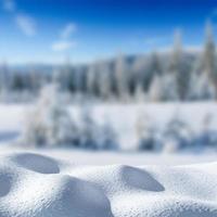fundo de inverno com uma pilha de neve e paisagem erodida. árvore mágica coberta de neve de inverno. feliz Ano Novo. cárpato. Ucrânia. foto