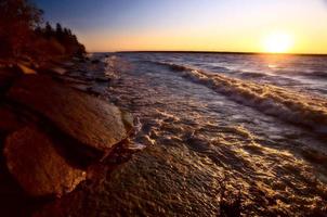 pedreira na ilha de hecala manitoba foto