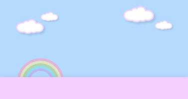 fundo de céu colorido nublado rosa kawaii abstrato. gráfico em quadrinhos pastel gradiente suave. conceito para crianças e jardins de infância ou apresentação foto