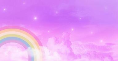 abstrato kawaii. arco-íris sonha o fundo do céu de unicórnio. gráfico de desenho animado pastel gradiente suave. conceito para design de cartão de casamento ou festa infantil