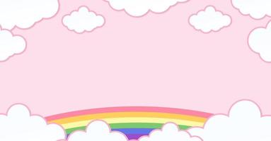 fundo colorido abstrato do arco-íris do céu kawaii. gráfico em quadrinhos pastel gradiente suave. conceito para design ou apresentação de cartão de casamento foto