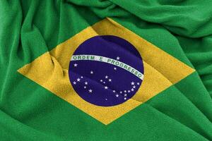 textura de tecido da bandeira nacional do brasil foto