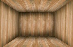 dentro de uma sala de madeira vazia, fundo de caixa de madeira. conceito vintage interior. foto