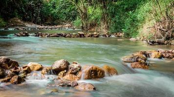 pequeno córrego na floresta verde yala tailândia foto