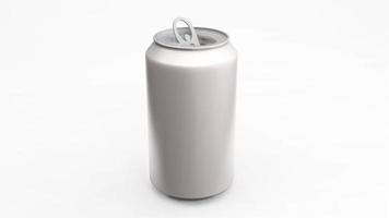 lata de alumínio ou pacote de refrigerante simulado isolado no fundo branco. renderização em 3D foto