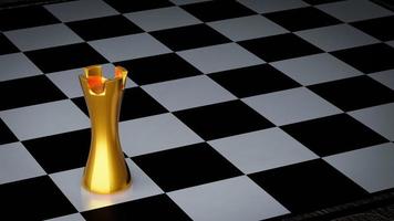 batalha de xadrez de ouro, vitória de xadrez, conceito de xadrez, ilustração 3d renderização em 3d foto