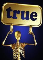 palavra verdadeira e esqueleto dourado foto