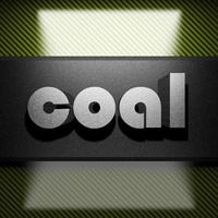 carvão palavra de ferro em carbono foto
