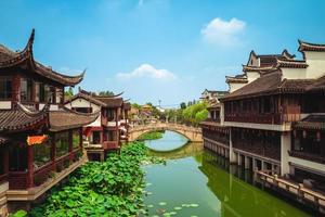 cenário da cidade velha de qibao em qibao de xangai na china