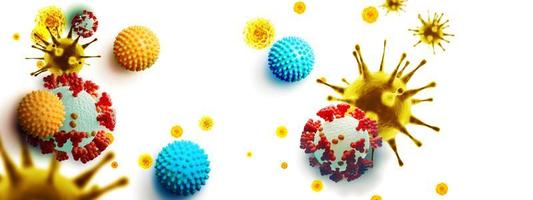 fundo do vírus corona, conceito de risco pandêmico. ilustração 3D foto