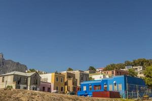 muitas casas coloridas bo kaap na cidade do cabo, áfrica do sul. foto