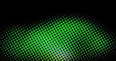 abstrato luz verde pontos grade onda de meio-tom futurista padrão torcido com textura de geometria de minimalismo círculo em preto. foto