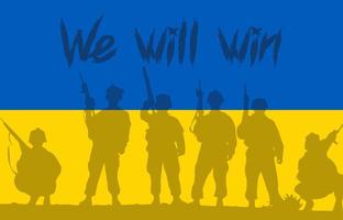 vamos vencer, bandeira da ucrânia. Rússia x Ucrânia. guerra entre rússia e ucrânia foto
