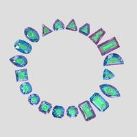 pedra de cor alexandrita em todas as formas de gema renderização 3d foto