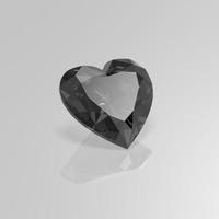 coração de pedra preciosa de diamante negro 3d render foto