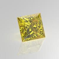 princesa de pedra preciosa diamante amarelo 3d render foto