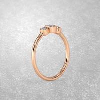 anel de noivado de 3 pedras em ouro 3d render foto