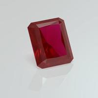 renderização 3d radiante de pedra preciosa rubi foto