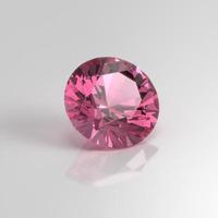 pedra preciosa turmalina rosa redonda renderização 3d foto