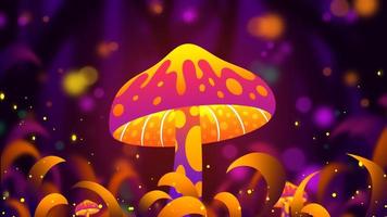 ilustração única de cogumelo que emite luz foto
