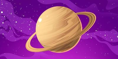 ilustração do planeta Saturno. Saturno é o segundo maior planeta depois de Júpiter no sistema solar. Saturno tem um anel magnífico então Saturno parece tão bonito