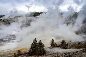 Bacia do Geyser Norris no Parque Nacional de Yellowstone foto