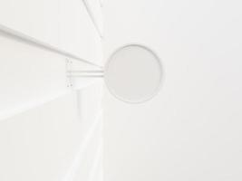modelo de imagem de maquete de placa de loja circular mínima em branco foto