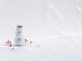 boneco de neve com caixa de presente foto