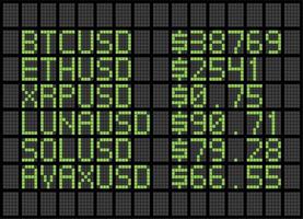 taxas de câmbio de criptomoedas foto