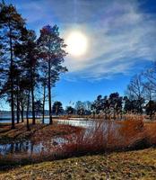 lago de manhã foto