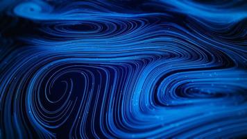 fundo abstrato de cor azul, partícula digital e linha. pano de fundo ondulado linha curva e espiral. fundo digital do ciberespaço foto
