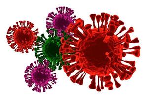 vírus em renderização 3d de fundo branco foto