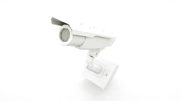 câmera de cctv branca ou câmera de segurança. ilustração 3D foto