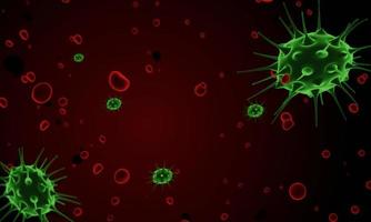 bactérias abstratas ou célula de vírus em forma esférica com antenas longas. vírus Corona. conceito de infecção por pandemia ou vírus - renderização em 3d. foto