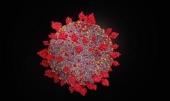 ilustração médica de infecção por doença de coronavírus covid-19. células do vírus covid da gripe respiratória do patógeno. o novo nome oficial para a doença de coronavírus chamado covid-19. renderização 3D. foto