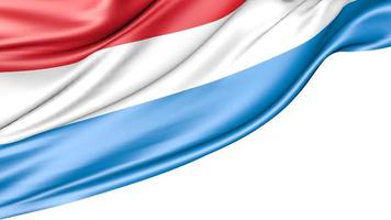bandeira de luxemburgo isolada no fundo branco, ilustração 3d foto