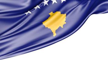 bandeira do Kosovo isolada no fundo branco, ilustração 3d foto