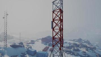 vista aérea da estação antártica na antártica foto