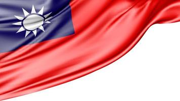 bandeira de taiwan isolada no fundo branco, ilustração 3d foto