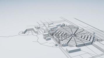 conceitos de tecnologia urbana e futurista de mega cidade techno, renderização em 3d foto