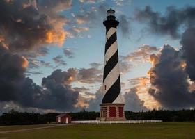 Cape Hatteras farol na. costa atlântica da carolina do norte. foto