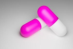 medicação cápsulas rosa e brancas foto