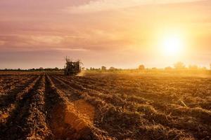 plantando máquina de cana de açúcar funcionando foto