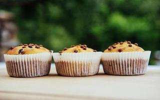 muffin de chocolate fresco close-up foto