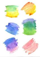 pinturas em aquarela com imagens abstratas coloridas artísticas em papel branco. conceito de aquarela. foto