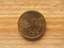 lado comum da moeda de 10 centavos, moeda da europa foto