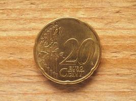 Lado comum da moeda de 20 centavos, moeda da europa foto